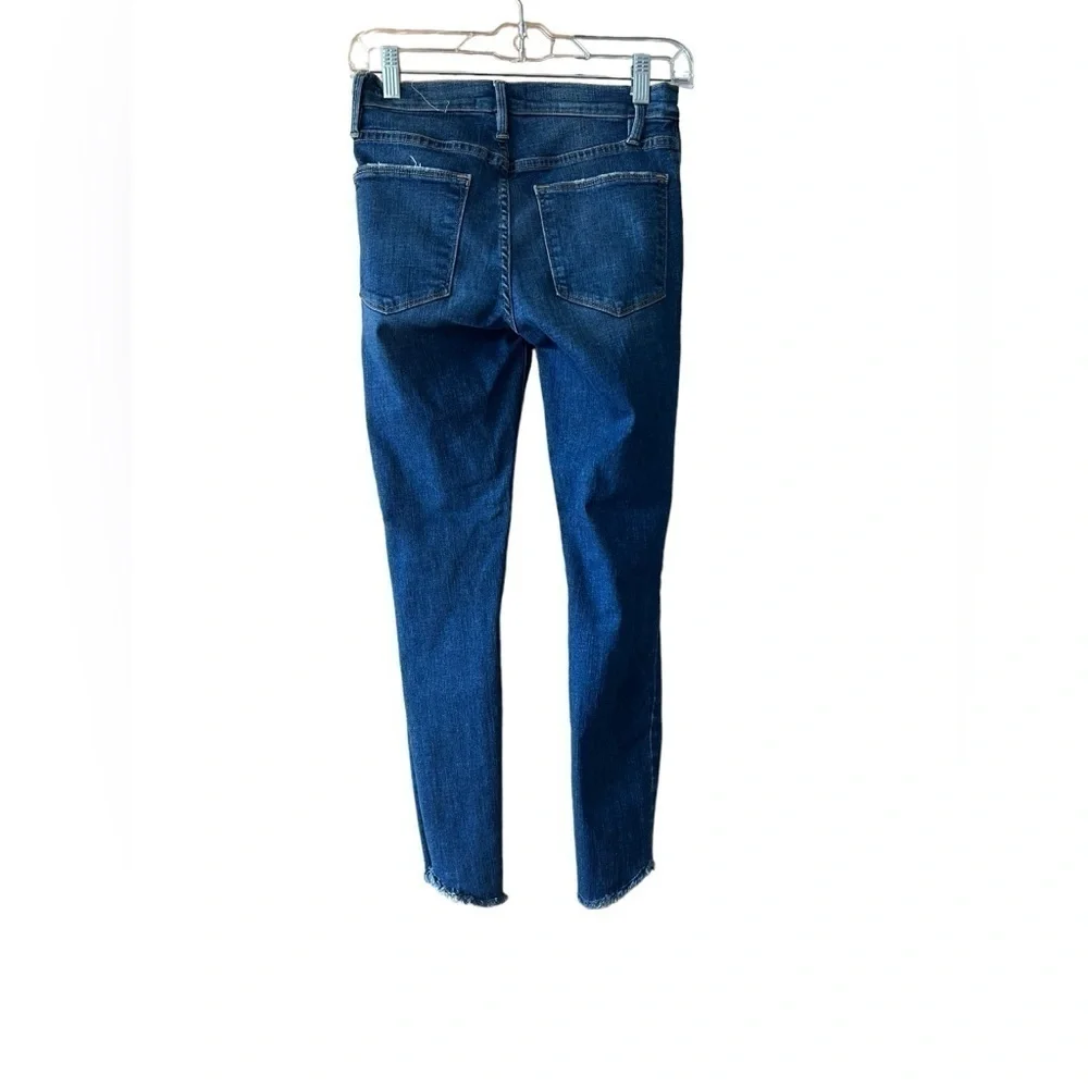 Frame‎ Denim Medium Blue Distressed Ripped Skinny Jeans Women’s Size 24